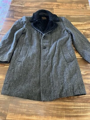 Abrigo de lana Bontany 500 para hombre negro 40 largo invierno gabardina forrada de piel sintética Foto 1 de 4