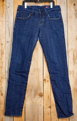 Woman's Yaso Studded Embroidered Low-Rise Denim Blue Jeans size 3/4 30x30 - Image 1 of 4