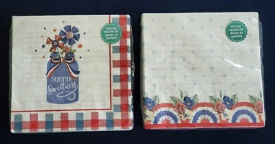 MUJER PIONERA - JUEGO DE SERVILLETAS PATRIÓTICAS / DE VERANO - (2) PAQUETES, 20 POR PAQUETE, 8"x8" Foto 1 de 3