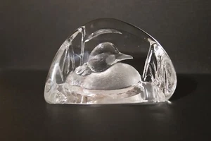 Vintage Mats Jonasson Signed Crystal Paperweight 3556 Duck. Sweden - Picture 1 of 5
