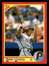 1990 Score Lenny Dykstra Philadelphia Phillies #427 Centered Mint Color Match