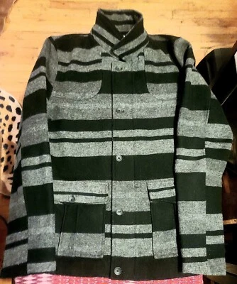 Ezekiel Gray & Black Modern 100% Cotton Zip Men's Winter Coat Large Pockets - Image 1 of 4