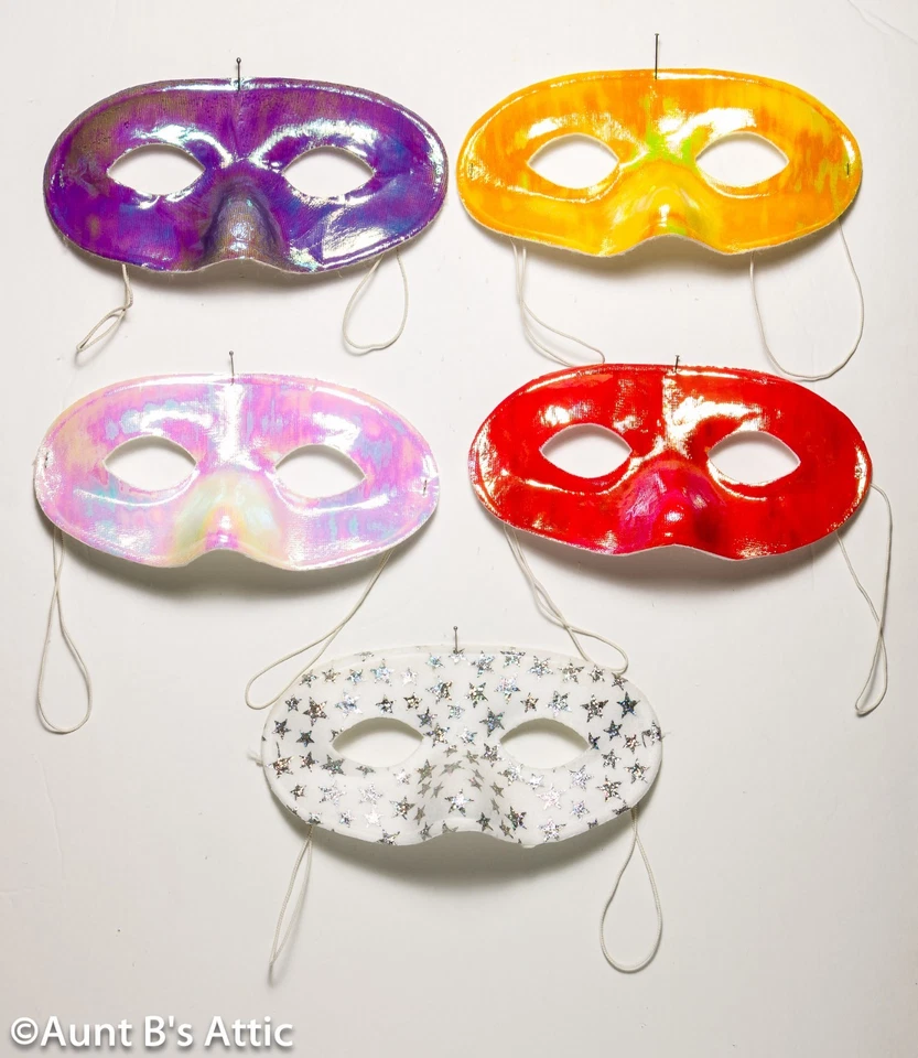Mardi Gras Mask Classic Domino Style In Assorted Iridescent Colors & Stars - Image 1 of 1