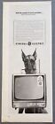 1963 General Electric Escort Télévision Portable Great Dane Dog Vintage Print Publicité