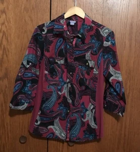 Women’s Laura Scott Size 1X 18/20 Top Shirt Blouse Button Down Pockets Collar - Picture 1 of 4