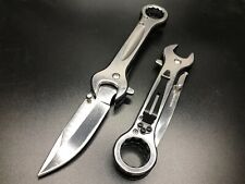 7.5" Silver mirror Wrench Multi-Tool Spring Assisted Open Folding Pocket KNIFE