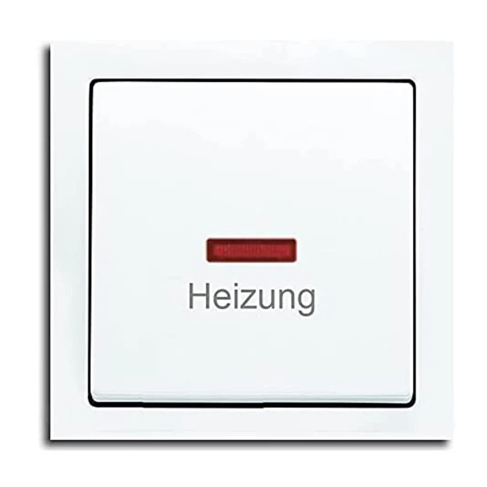 BUSCH JÄGER Komplettset Heizung-Not-Schalter 2-polig rote Kalotte FUTURE LINEAR