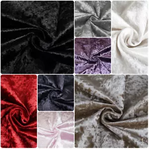 BLING PLUSH VELOUR CRUSHED VELVET UPHOLSTERY CURTAIN FABRIC (145CM / 57" WIDE) - Picture 1 of 13