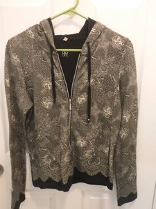 db LIFE sz. (see description) Jacket w hood & 2 side pockets, print - Picture 1 of 6