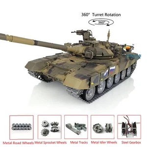 Henglong 1/16 7.0 Mainboard Russia T90 RC Tank 3938 360° Turret Metal Wheels - Picture 1 of 12