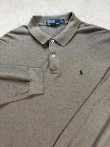 Polo Ralph Lauren Hemd Herren XL Grau Langarm Kragen Polo Baumwolle - Bild 1 von 9