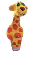Anni '90 carino giraffa cartapesta decorativa mensola sitter pesca...