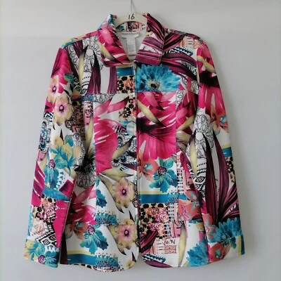 Chaqueta Draper's & Damon's Mujer Multicolor Patchwork Floral Cremallera Talla Grande Foto 1 de 4