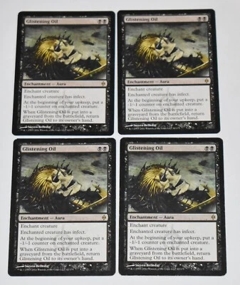 4X GLISTENING OIL Black Rare NEW PHYREXIA Enchantment MAGIC GATHERING CARD - Image 1 of 4