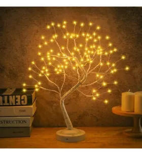 2PCS LED Light Bonsai Tree Lamp Desktop DIY Fairy Lights Tree Night Light Lamp - Picture 1 of 7