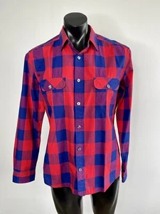ESPRIT Men's Cotton Red Blue Check Long Sleeve Button Up Slim Fit Size L - Picture 1 of 11