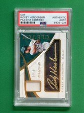 Cut Rickey Henderson PSA Authentic Auto 2019 Panini Immaculate Patch Auto /15