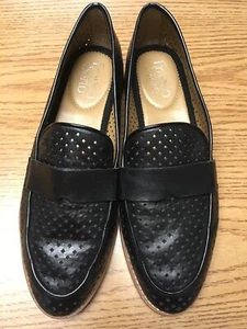 Mocasines Franco Sarto de cuero perforado, negros, 7M - Imagen 1 de 8
