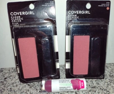 2 COVERGIRL CLEAN CLASSIC COLOR BLUSH, PLUM 510 0.3 Oz & 1 Organic Lipstick Plum - Image 1 of 2