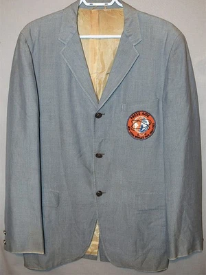 -Raro- 1964 -NY WORLD'S FAIR- Abrigo/Chaqueta Uniforme de Trabajo de Lino Vintage PRENS AIDE Foto 1 de 2