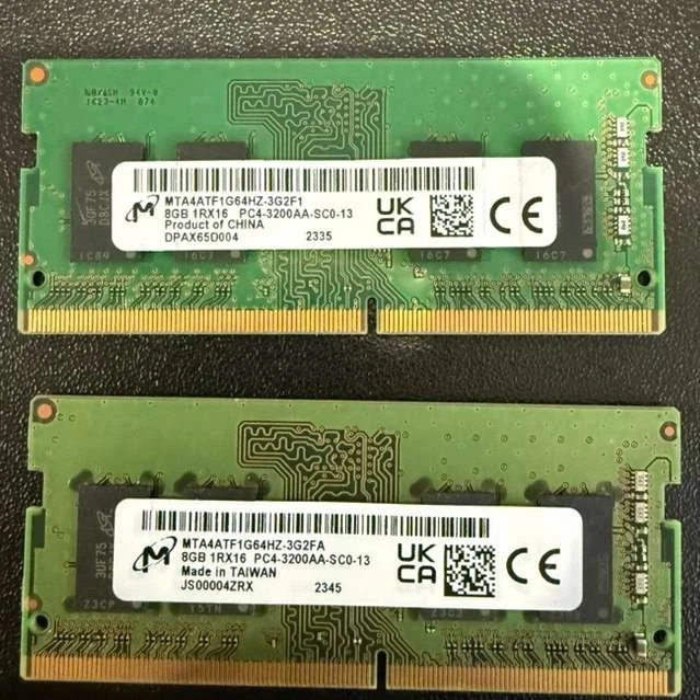 NEW PULL Micron 16GB Kit(2x8GB) PC4-3200 DDR4 SODIMM Memory- MTA4ATF1G64HZ-3G2F1 - Image 1 of 1