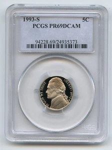 1993 S 5C Jefferson Nickel Proof PCGS PR69DCAM - Picture 1 of 1