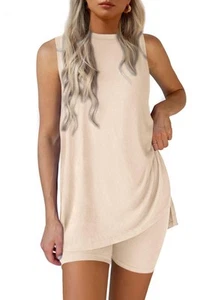 2 Piece Sets for Women 2025 Summer Matching Lounge Shorts Set Resort Airport ... - Picture 1 of 8