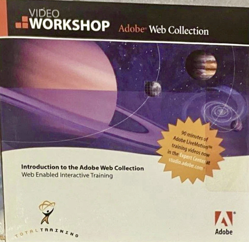 Adobe Web Collection Total Training Video Workshop PC CD-ROM Windows Sealed - Image 1 of 4