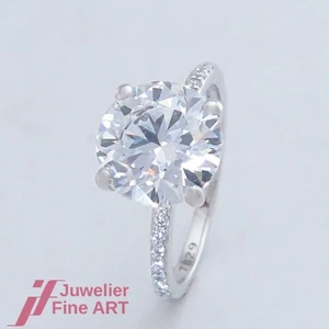 Ring - Solitär - 19 CVD-Diamant ges. 4,22ct - 18K/750 Weißgold + IGI-Expertise - Bild 1 von 6