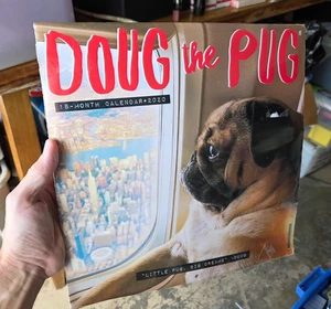 DOUG THE PUG - 18 MONTH CALENDAR 2020 - WILLOW CREEK - STILL SEALED - Picture 1 of 2