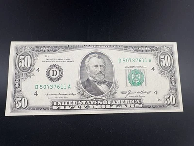 1985 Series $ 50 Dollar Bill, Federal Reserve Note Great Condition - Image 1 of 4