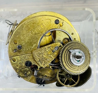 J.W. Edwards Liverpool Fusee Pocket Watch Movement Antique Parts Repair Lot - Image 1 of 4