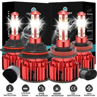 Farol de LED Hi/Lo + lâmpadas de neblina para Chevrolet Equinox 2005-2009 4X 6000K - Imagem 1 de 4