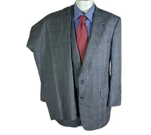 Chaqueta de lana a cuadros Hart Schaffner Marx 2 piezas gris Glen 42R pantalones 36X28 puño de 3" - Imagen 1 de 12