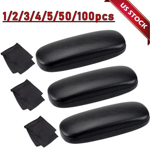 NEU Muschelschale Hartbrille PU Brillenetui schwarz mit Mikrofaser Reinigungstuch - Bild 1 von 9