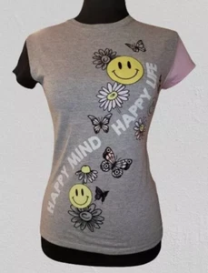 Girls Size 14 Happy Mind Happy Life top. Gray NWT - Picture 1 of 1