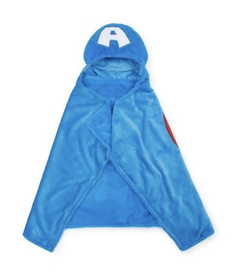 Marvel Avengers Captain America Hooded Blanket 30”x50” Red/white/blue NEW - Image 1 of 4