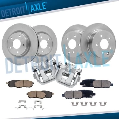 Front & Rear Disc Rotors Brake Pads + Rear Calipers for 2007-2013 Nissan Altima - Image 1 of 4