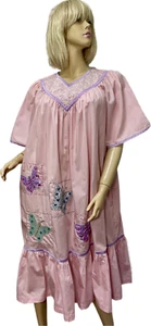 NWT $75 Go Softly Patio Lounge Dress SMALL Pink Multicolor Butterflies Cotton - Picture 1 of 12