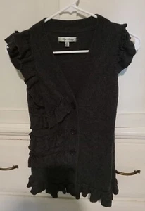 Maglione smanicato Beth Bowley grigio con volant davanti taglia donna XS - Foto 1 di 11
