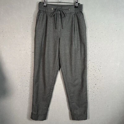 Massimo Tutti Wool Blend Pants Womens Size 2 Gray Drawstring Cuff Pleated - Image 1 of 4