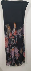 Flower Black Boob Tube Dress Sz 10 - Picture 1 of 6