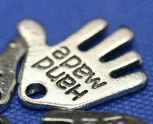 Dije de mano - Hecho a mano, dijes de aleación estilo tibetano, plata, 12,5 x 13 x 1 mm - Imagen 1 de 4