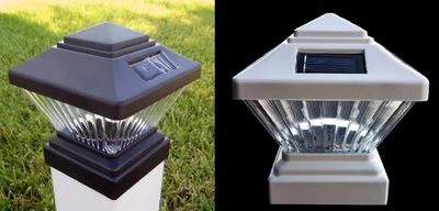1-Pack Black or White 4x4 Square Solar Post Cap PVC Vinyl Deck Fence LED Lights - Image 1 of 2