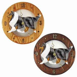 Sheltie Wood Clock Blue - Picture 1 of 1