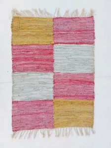 Alfombra india multicolor corredor algodón decoración del hogar alfombras étnicas suaves vintage - Imagen 1 de 5