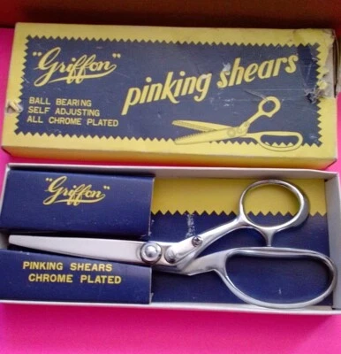 Vintage Griffon Cutlery Pinking Shears    7 1/2" Chrome Ball Bearing Japan  - Image 1 of 4