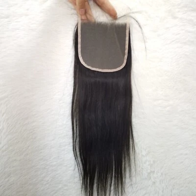 Cierre de cabello humano brasileño 12A estilo 5x5 parte media profunda cierre de encaje 18 pulgadas Foto 1 de 4