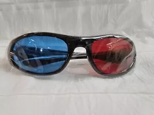3D Glasses Red/Blue & Black Frame, Anaglyph TV Movie DVD Game, 2 Pack - Picture 1 of 4