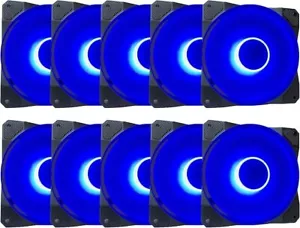 APEVIA CO1012L-BL Cosmos 120mm Blue LED Ultra Silent Case Fan (10 pk) - Picture 1 of 7